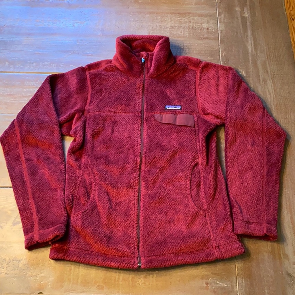 Patagonia Full Zip Fleece Jacket, Burgundy